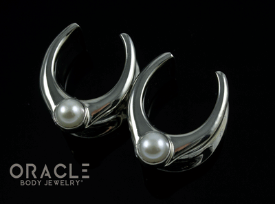 3/4" (19mm) White Brass Saddles with Pearls