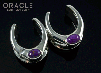3/4" (19mm) White Brass Saddles with Copper Purple Turquoise
