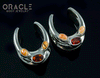 3/4" (19mm) White Brass Saddles with Citrine and Spiny Oyster