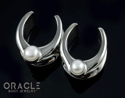 3/4" (19mm) White Brass Saddles with Pearls