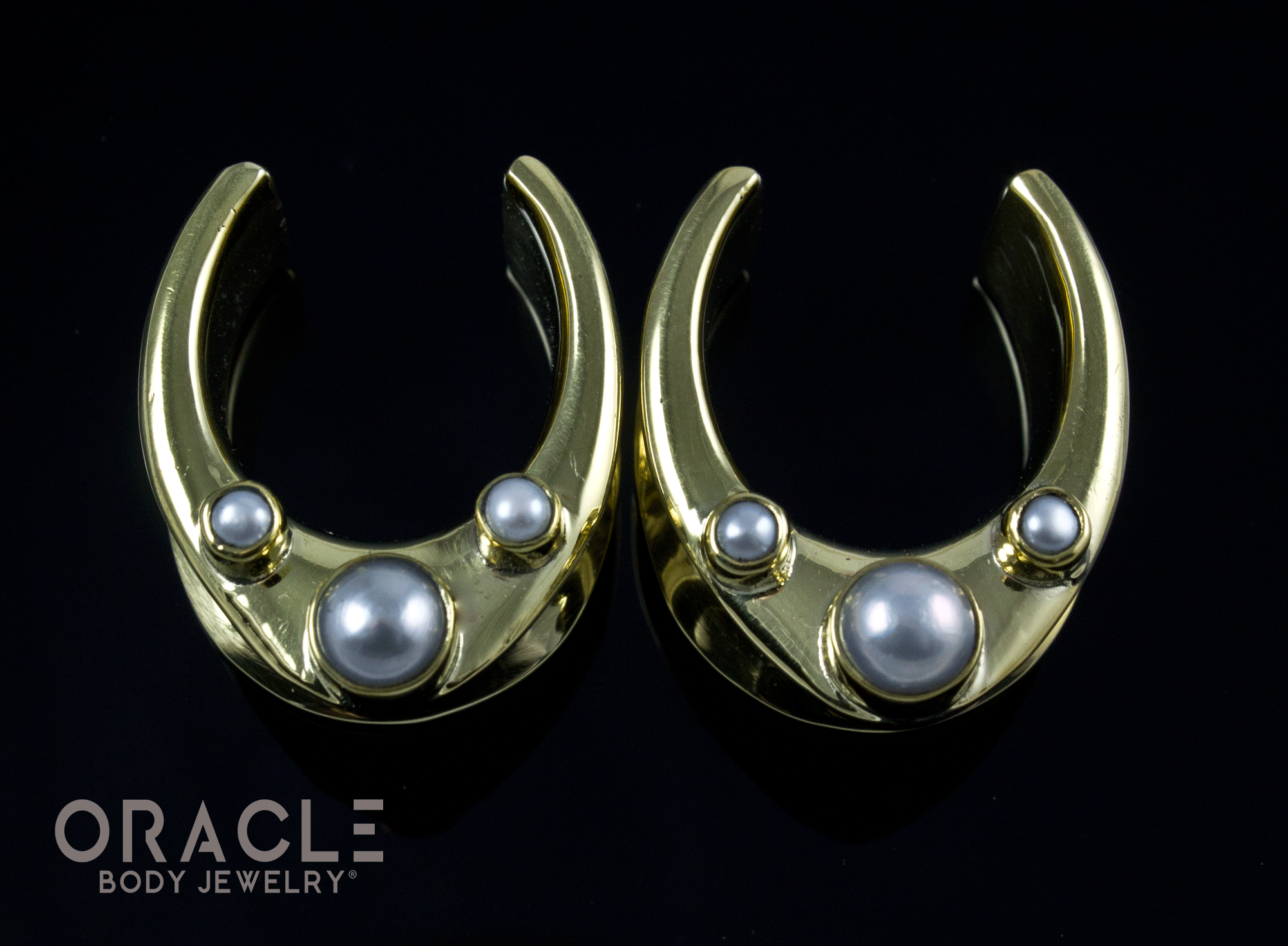 7/8" (22mm) Brass Saddles with Pearls
