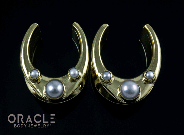 7/8" (22mm) Brass Saddles with Pearls