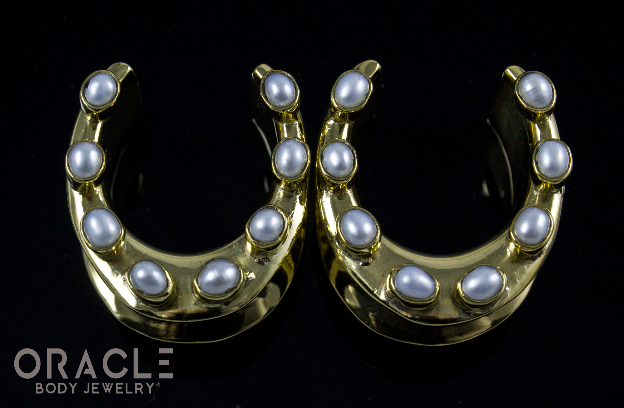 7/8" (22mm) Brass Saddles with Pearls