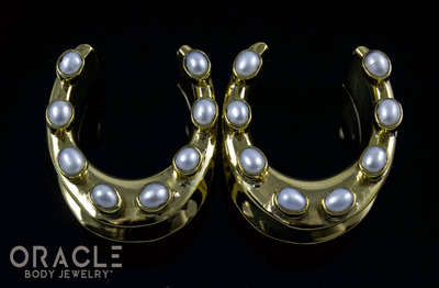 7/8" (22mm) Brass Saddles with Pearls