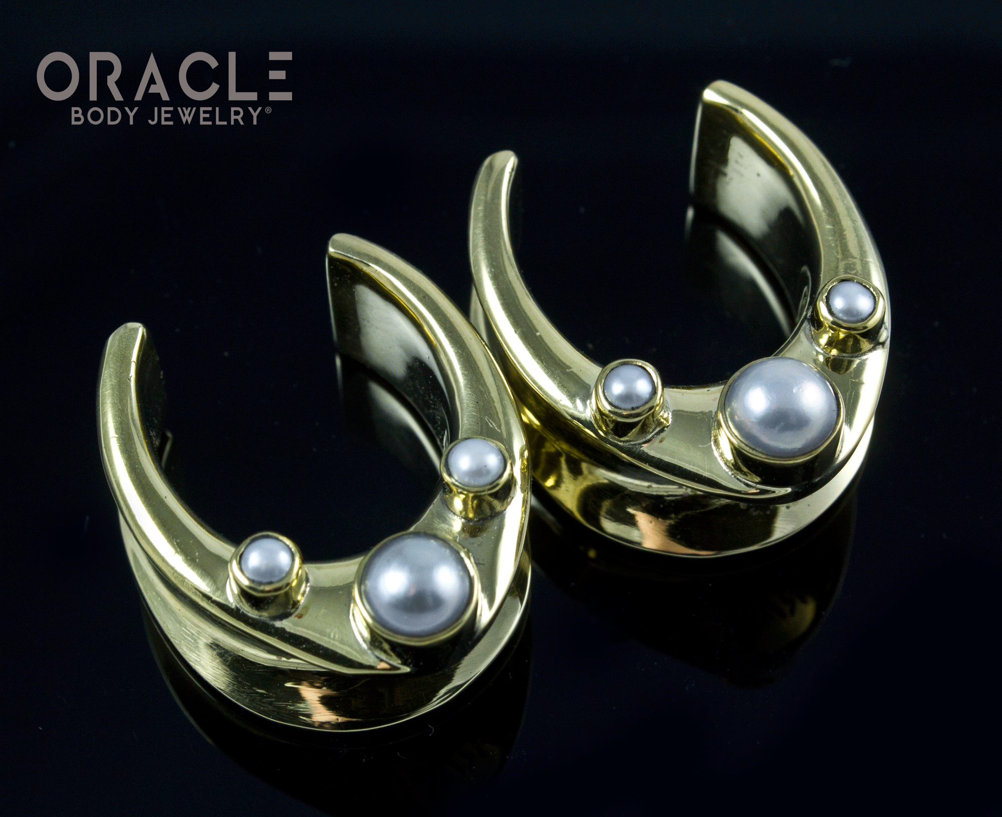 7/8" (22mm) Brass Saddles with Pearls