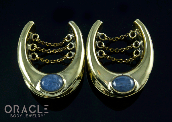7/8" (22mm) Brass Saddles with Chains and Kyanite