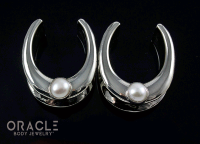 7/8" (22mm) White Brass Saddles with Pearls