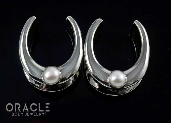 7/8" (22mm) White Brass Saddles with Pearls