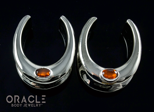7/8" (22mm) White Brass Saddles with Faceted Citrine