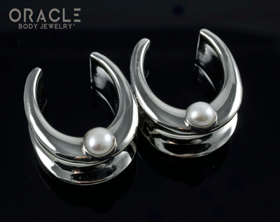 7/8" (22mm) White Brass Saddles with Pearls