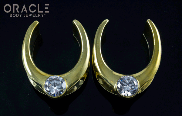 1" (25mm) Brass Saddles with Large Cubic Zirconia
