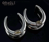 1" (25mm) White Brass Saddles with Rutilated Quartz