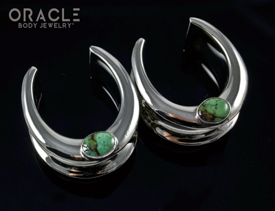 1" (25mm) White Brass Saddles with Natural Turquoise
