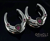 1" (25mm) White Brass Saddles with Watermelon Tourmaline and Faceted Tourmalines