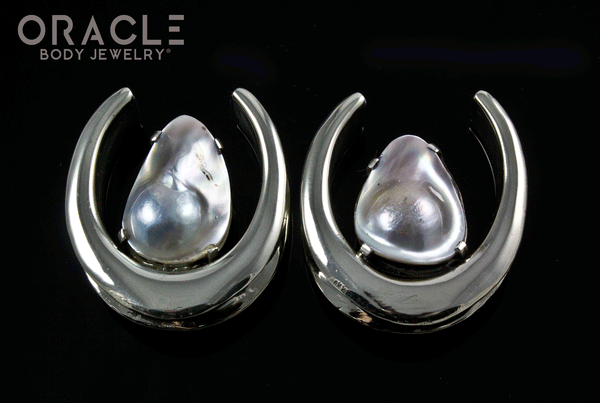 1-1/4" (32mm) White Brass Saddles with Pearls