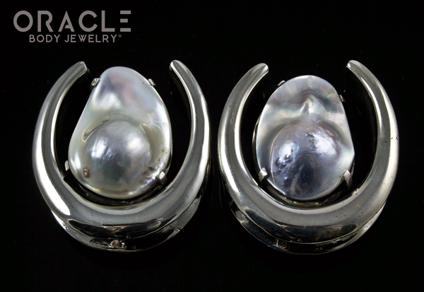 1-1/4" (32mm) White Brass Saddles with Pearls