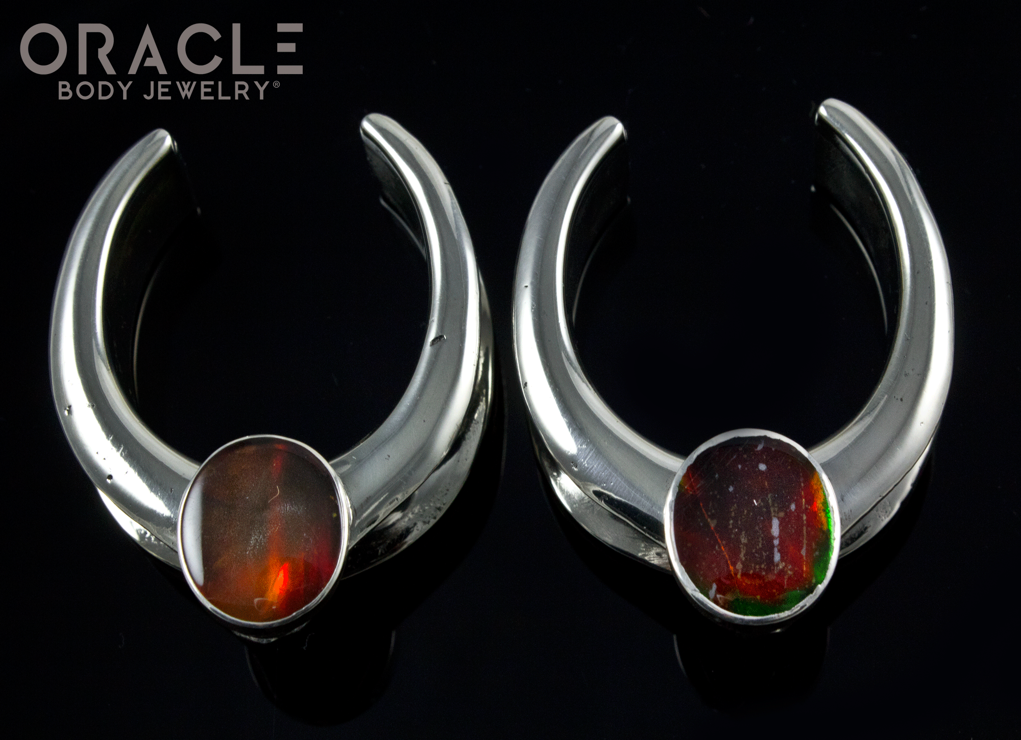 1-1/4" (32mm) White Brass Saddles with Ammolites