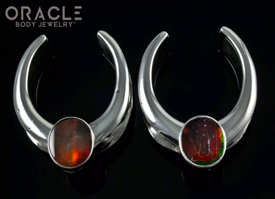 1-1/4" (32mm) White Brass Saddles with Ammolites
