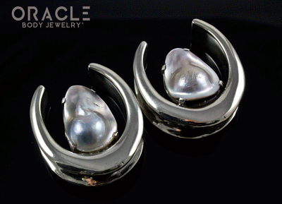 1-1/4" (32mm) White Brass Saddles with Pearls