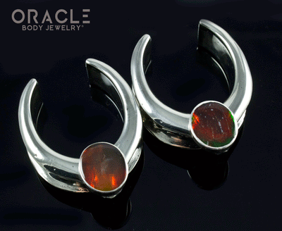 1-1/4" (32mm) White Brass Saddles with Ammolites