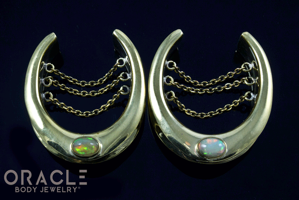 1-1/4" (32mm) Brass Saddles with Ethiopian Opals