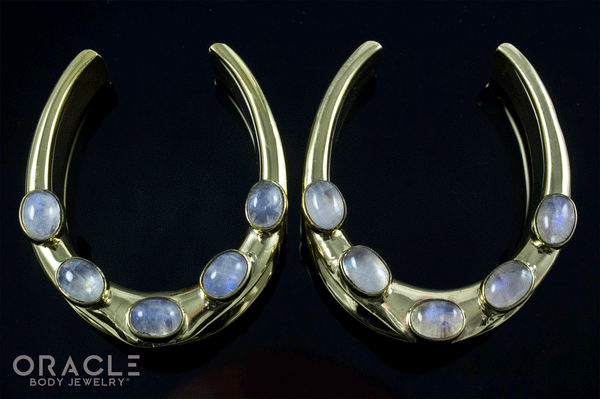 1-1/2" (38mm) Brass Saddles with Moonstone