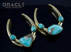 1-1/2" (38mm) Brass Saddles with Natural Turquoise