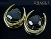 1-1/2" (38mm) Brass Saddles with Faceted Rainbow Obsidian