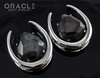 1-1/2" (38mm) White Brass Saddles with Faceted Rainbow Obsidian