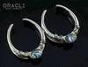 1-3/4" (44mm) White Brass Saddles with Labradorite and Faceted Abalone