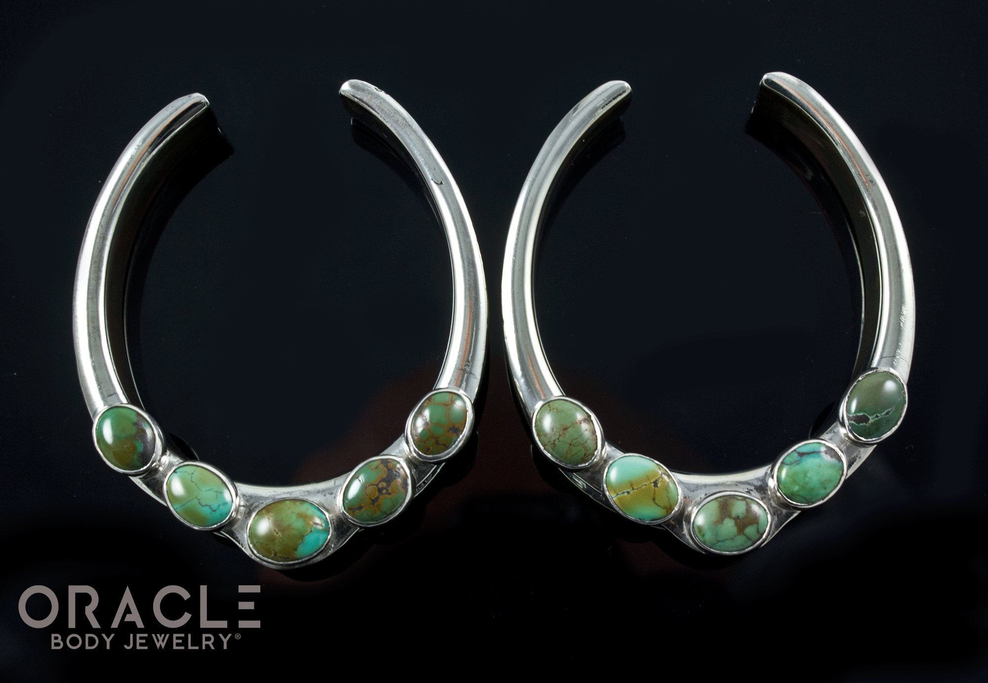 1-3/4" (44mm) White Brass Saddles with Natural Turquoise