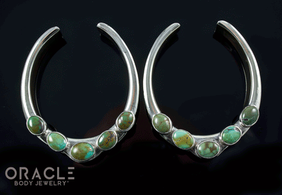 1-3/4" (44mm) White Brass Saddles with Natural Turquoise