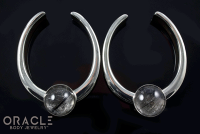 1-3/4" (44mm) White Brass Saddles with Tourmalated Quartz