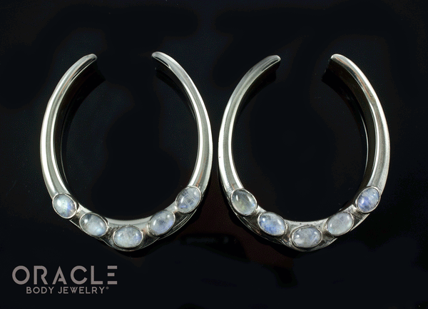 1-3/4" (44mm) White Brass Saddles with Moonstone