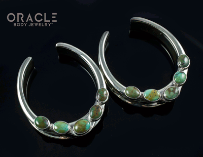 1-3/4" (44mm) White Brass Saddles with Natural Turquoise