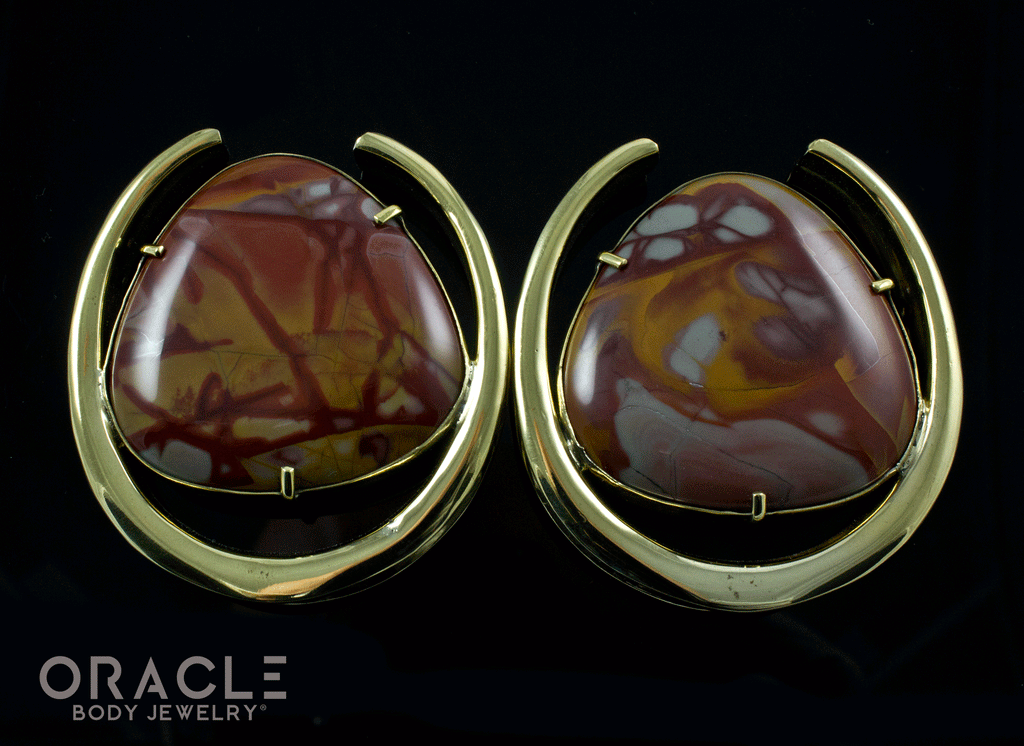 2" (51mm) Brass Saddles with Polychrome Jasper