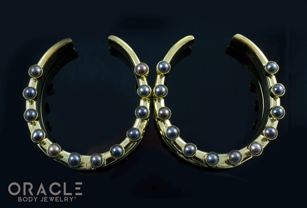 2" (51mm) Brass Saddles with Black Pearls