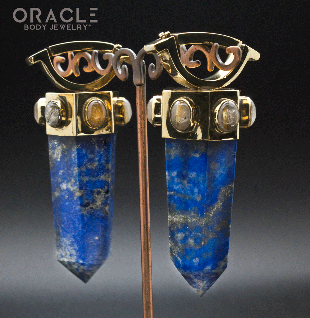 Zuul Weights with Lapis and Rutilated Quartz Accents