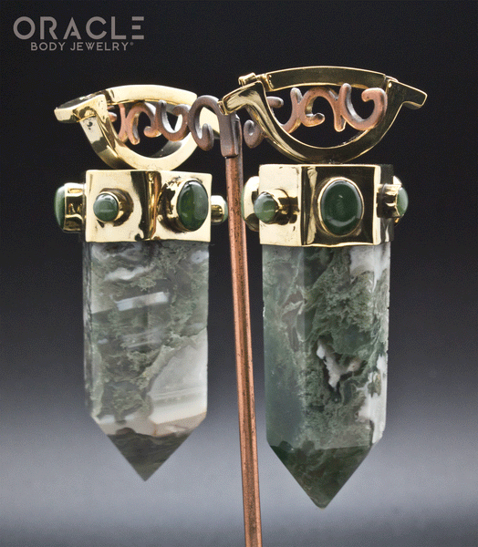 Zuul Weights with Moss Agate and Nephrite Jade Accents