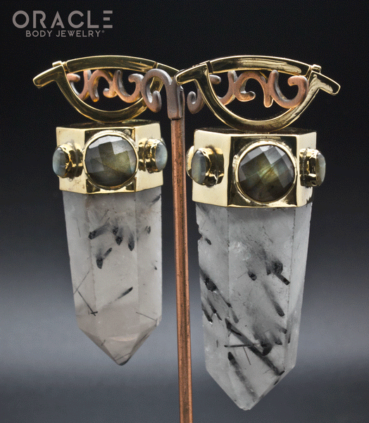 Zuul Weights with Tourmalated Quartz and Faceted Labradorite and Cabochon Labradorite Accents