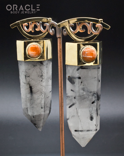 Zuul Weights with Tourmalated Quartz and Spiny Oyster Shell