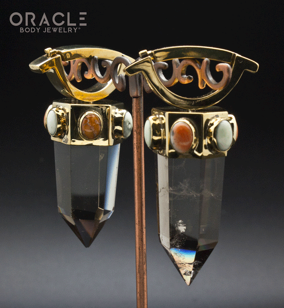 Zull Weights with Smoky Quartz and Spiny Oyster and Jasper Accents