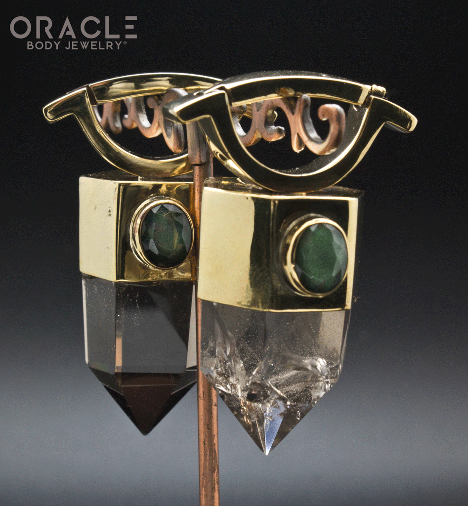 Zuul Weights with Smoky Quartz and Faceted Moss Agate Accents