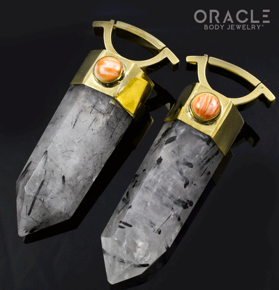 Zuul Weights with Tourmalated Quartz and Spiny Oyster Shell