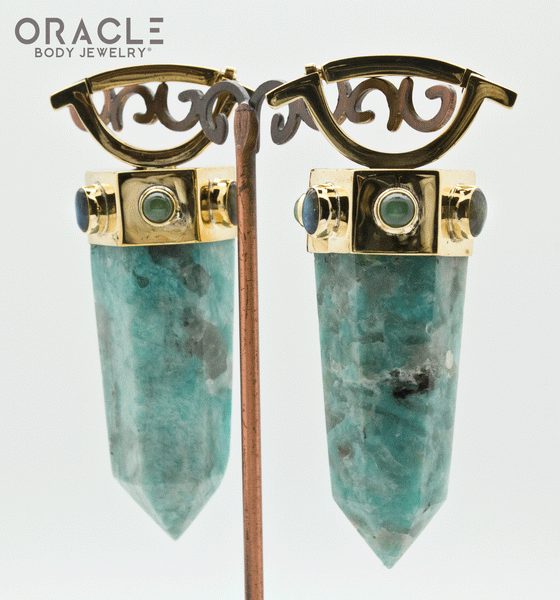Zuul Weights with Amazonite and Nephrite Jade with Labradorite Accents