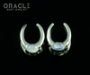 00g (9.5mm) White Brass Saddles with Moonstone