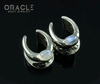 00g (9.5mm) White Brass Saddles with Moonstone