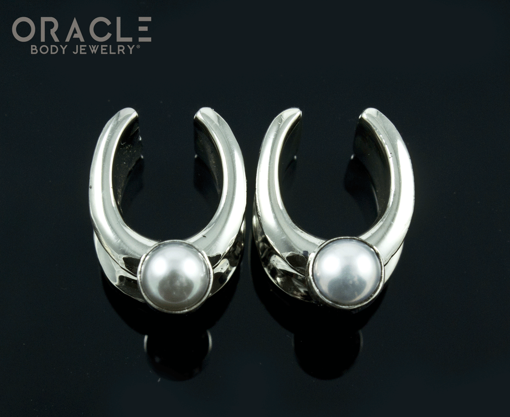 1/2" (12.5mm) White Brass Saddles with Pearls