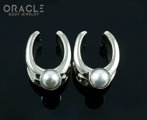1/2" (12.5mm) White Brass Saddles with Pearls