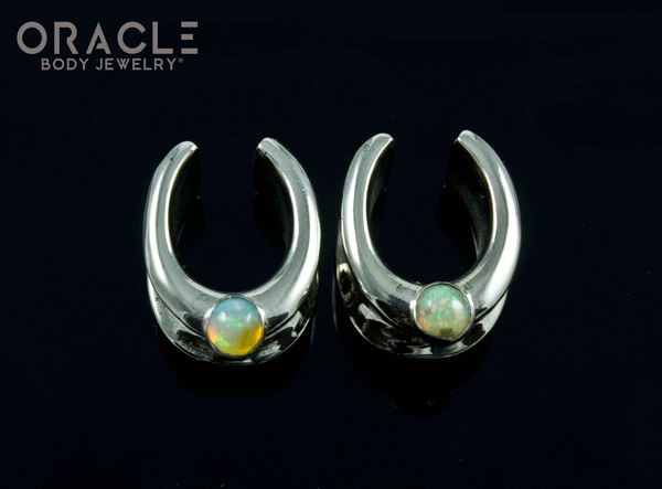 1/2" (12.5mm) White Brass Saddles with Ethiopian Opals